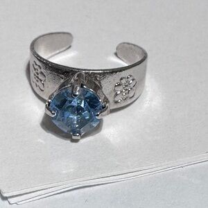 💙 Sparkly Blue Crystal Toe or Pinky Ring | Adjustable Summer Glam ✨